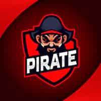 Kostenloser Vektor piraten-logo-template-design