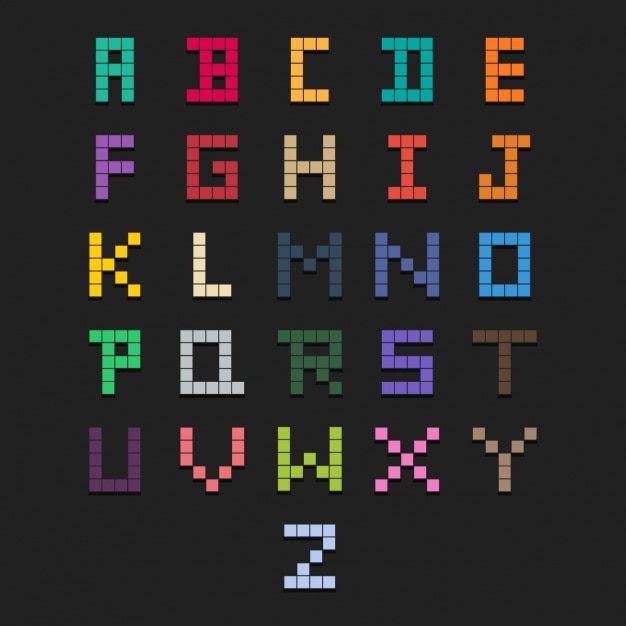 Kostenloser Vektor pixel alphabet