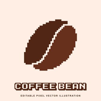 Pixel-kaffeebohne-symbol-vektor-illustration für videospiel-asset-motion-grafik und andere