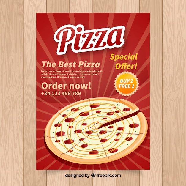 Kostenloser Vektor pizza-angebot broschüre