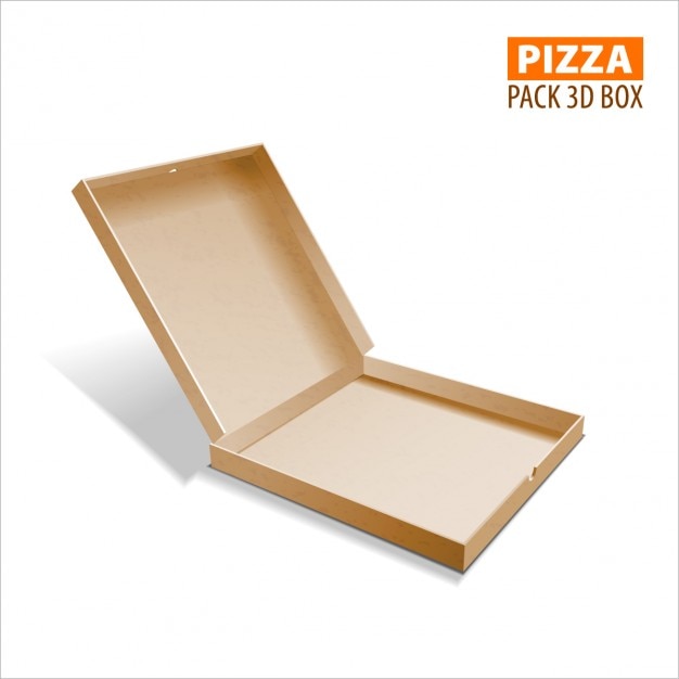 Kostenloser Vektor pizza-box 3d-box illustration verpackung
