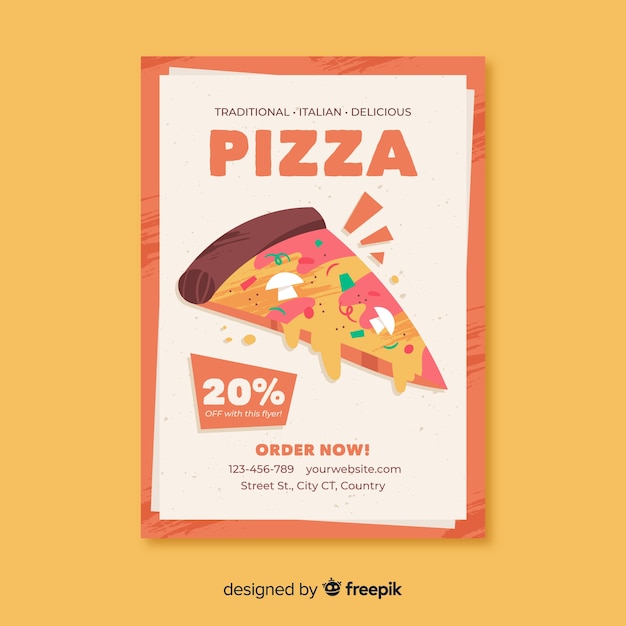 Kostenloser Vektor pizza-flyer-vorlage