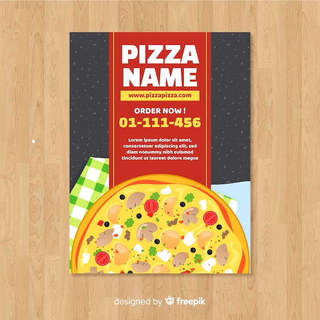 Kostenloser Vektor pizza-flyer-vorlage