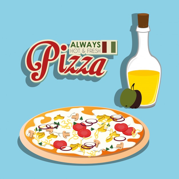 Kostenloser Vektor pizza italienisches essen