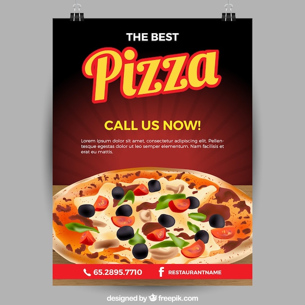 Kostenloser Vektor pizza-restaurant-flyer