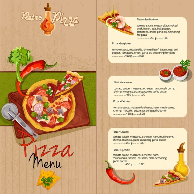 Pizza-Restaurant-Menü