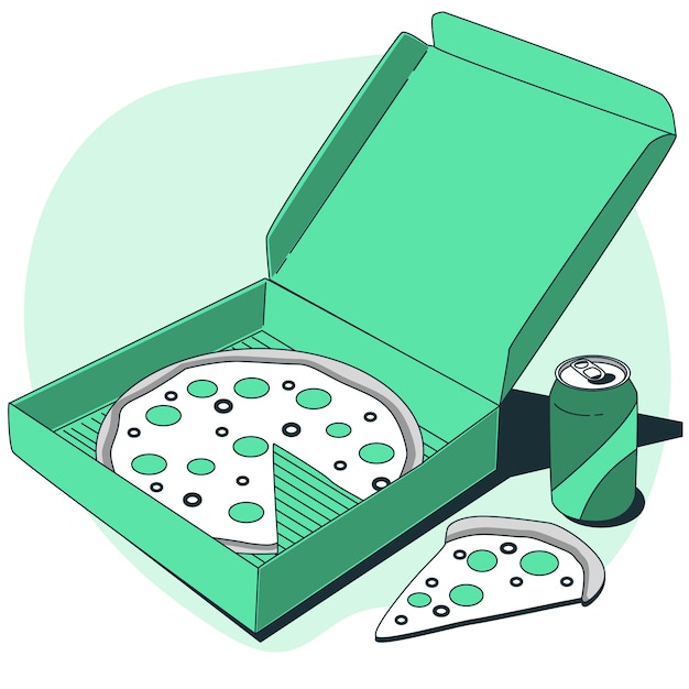 Kostenloser Vektor pizza zum mitnehmen konzept illustration