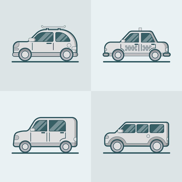 Kostenloser Vektor pkw suv suv straße lineart