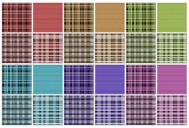 Kostenlose Vektor plaid backdrop set farbe blau