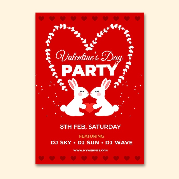 Plakat für valentinstagsparty