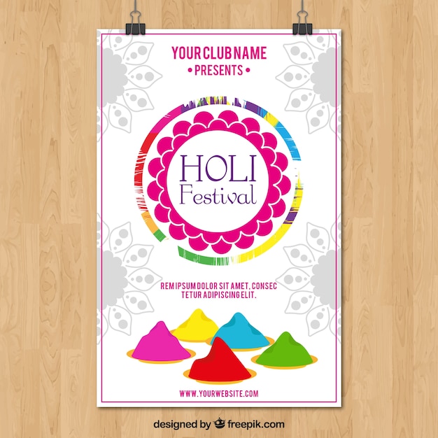 Plakat vorlage für holi festival