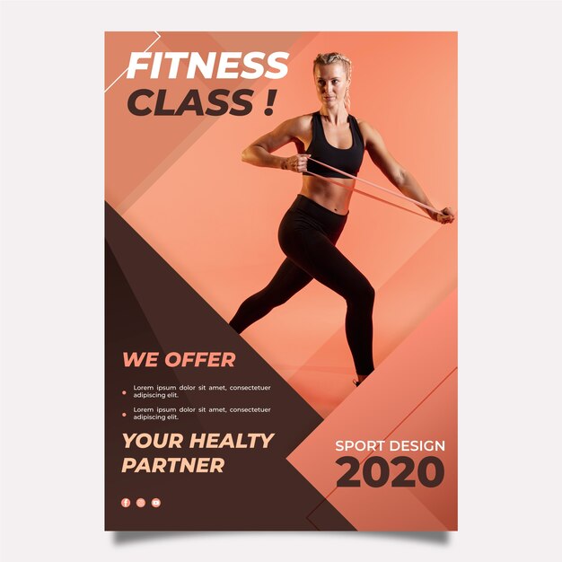 Plakatschablone für Sport mit Foto