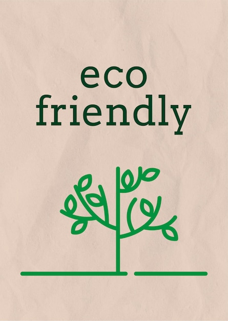 Plakatvorlage mit umweltfreundlichem Text im Erdton