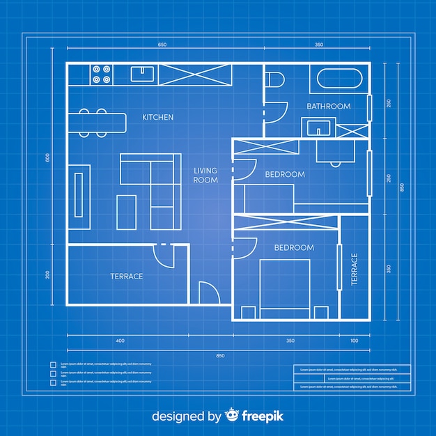 Kostenloser Vektor plan arhitectural plan für ein haus