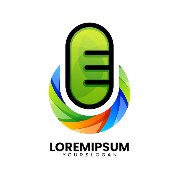 Kostenloser Vektor podcast farbenfrohes icon-logo-design