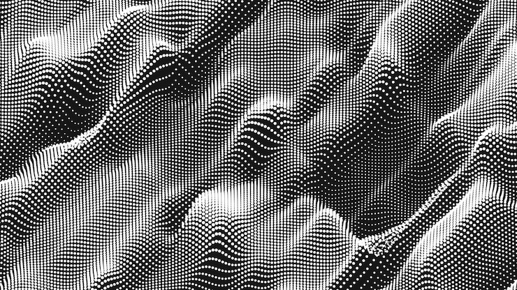 Kostenlose Vektor point wave noise textur abstrakter punkthintergrund technologischer cyberspace-hintergrund