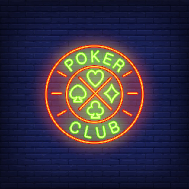 Poker club leuchtreklame