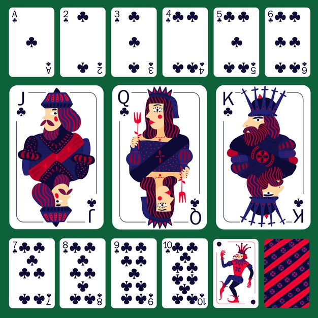 Poker Spielkarten Club Suit Set