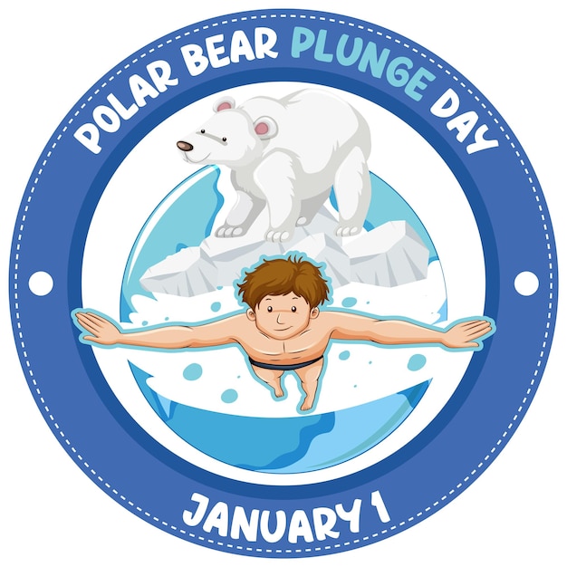 Polar bear plunge day-symbol