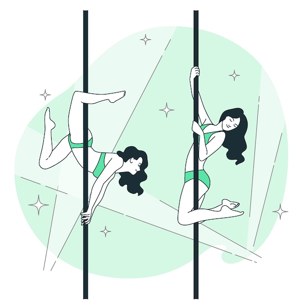 Pole-tanz-konzept-illustration