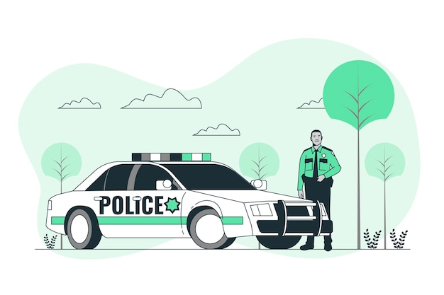 Polizeiauto-konzeptillustration