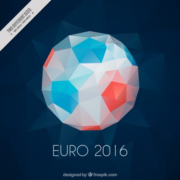 Kostenloser Vektor polygonal ball euro 2016 hintergrund