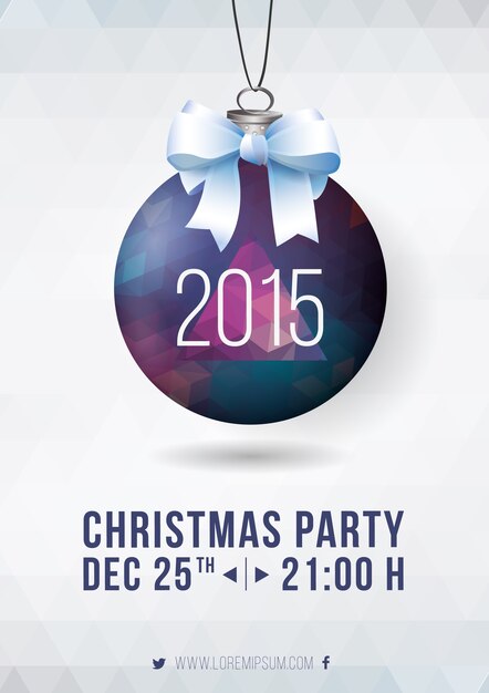 Polygonale christmas party poster