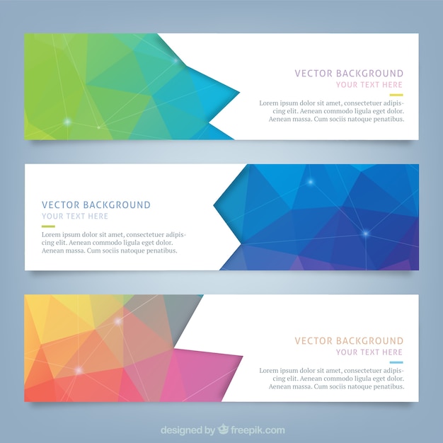 Polygonale web-banner-set