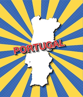 Pop-art-karte von portugal