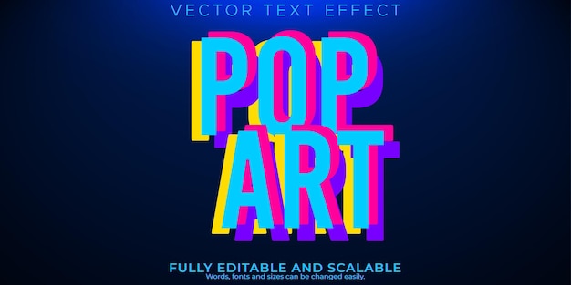 Pop-art-texteffekt, editierbares poster und farbenfroher textstil