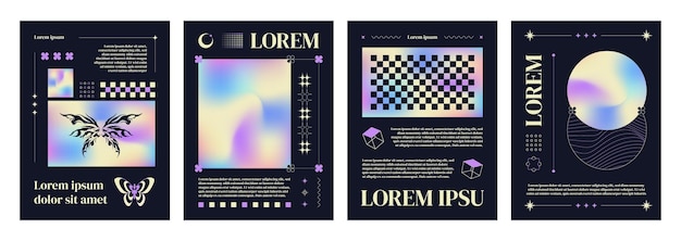 Poster im y2k-stil mit holographischem element