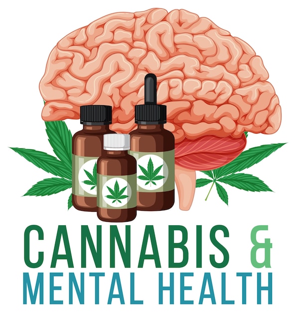 Posterdesign mit cannabis und psychischer gesundheit