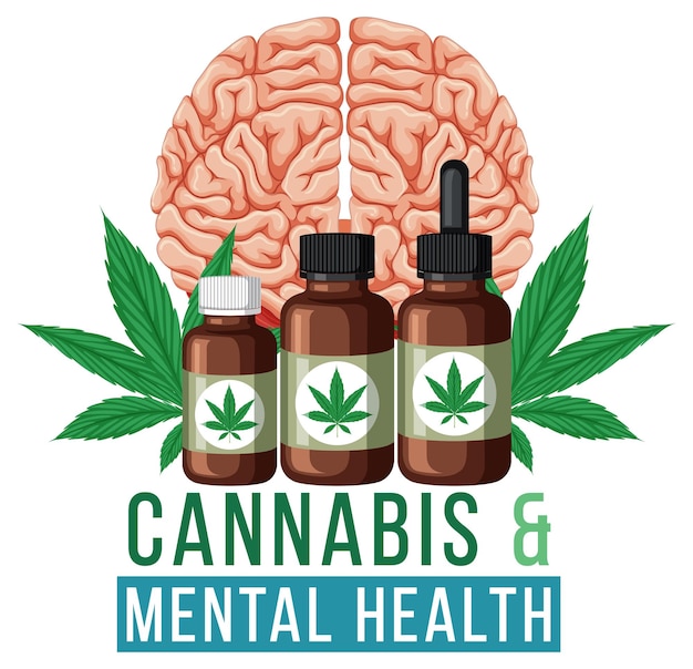 Posterdesign mit cannabis und psychischer gesundheit