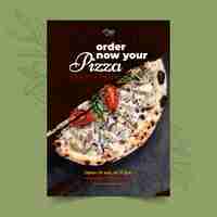 Kostenloser Vektor postervorlage für pizzarestaurants