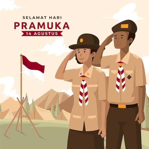 Pramuka-tagesillustration