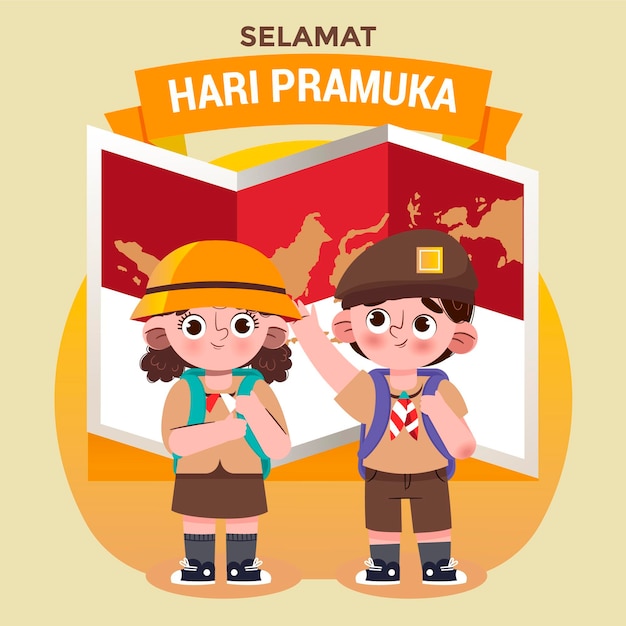 Pramuka-tagesillustration