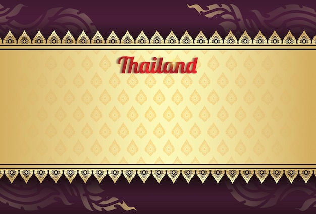 Kostenloser Vektor premium abstrakter traditioneller thailändischer blumenmusterhintergrund für luxusprodukte