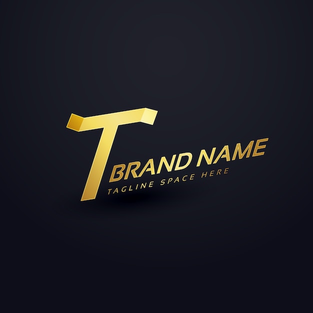 Premium-brief t logo konzept design-vorlage