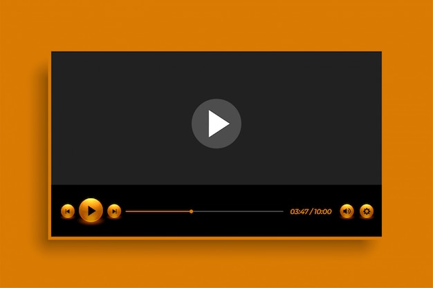 Premium golden style video player vorlage design