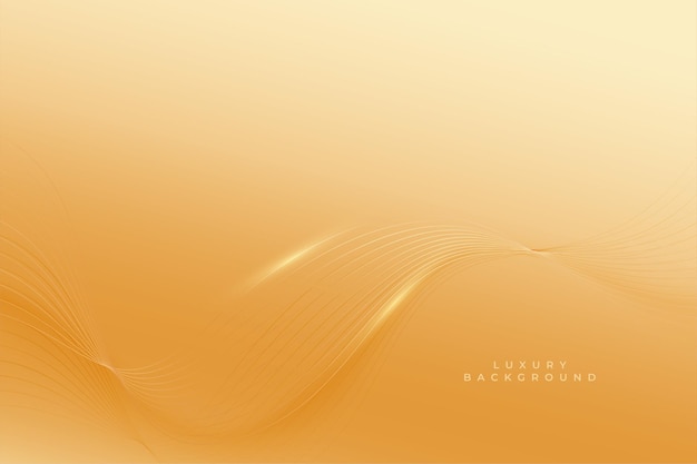 Premium goldener Hintergrund mit glatten Wellenlinien