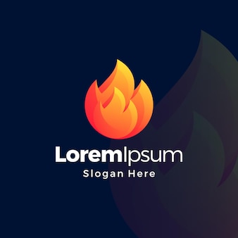 Premium-logo mit flammenverlauf