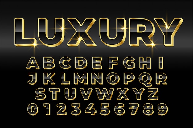 Premium luxus goldenen 3d-stil texteffekt design