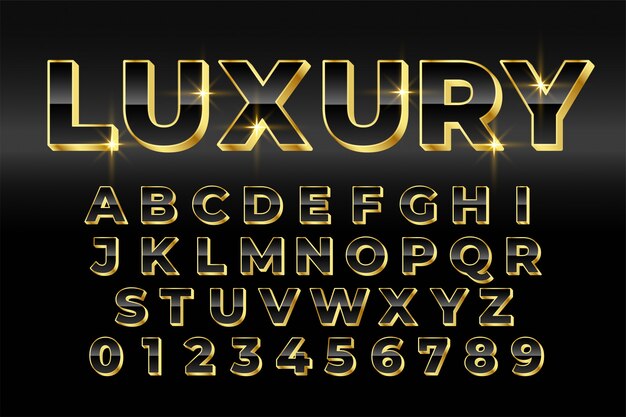 Premium Luxus goldenen 3D-Stil Texteffekt Design