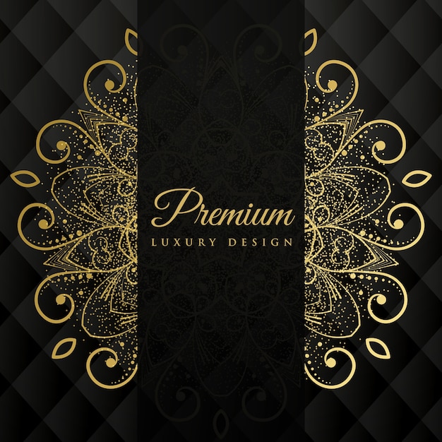 Premium ornamanetal mandala design hintergrund mit glitzer-effekt