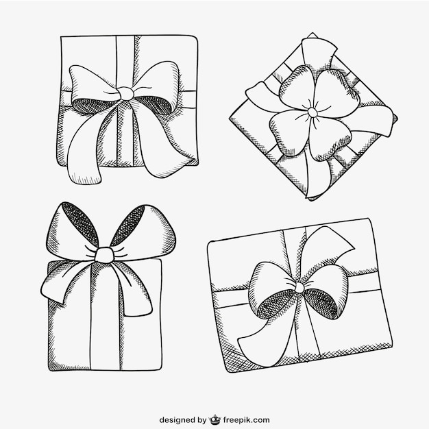 Present box skizze zeichnungen