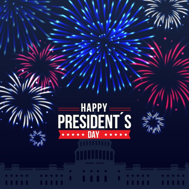 Presidents day event feier mit feuerwerk design