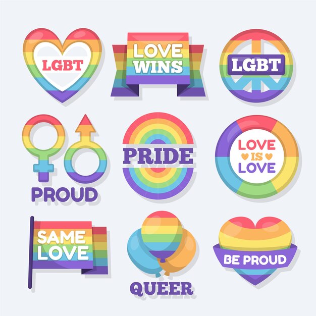 Pride day label set konzept