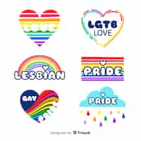 Kostenloser Vektor pride day labels-auflistung