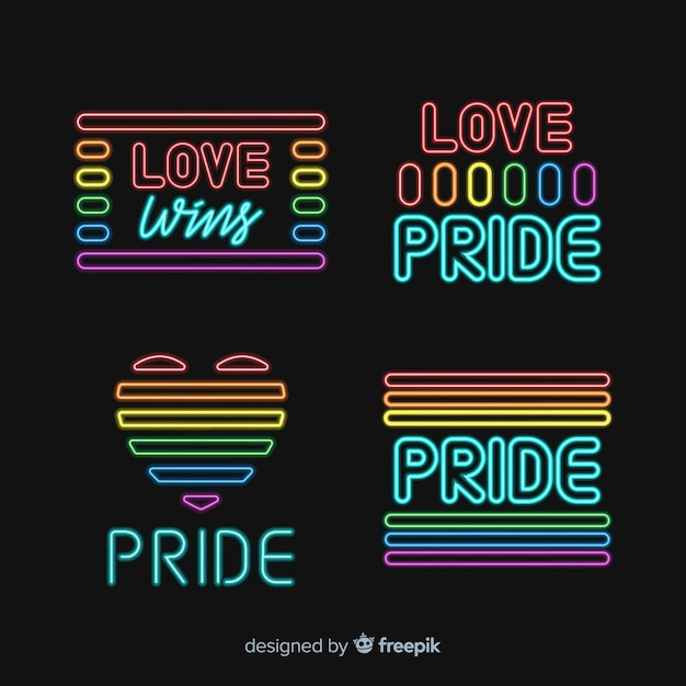 Pride day neon sign sammlung
