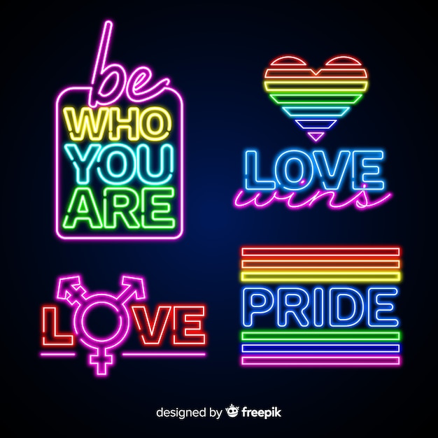 Pride day neon sign sammlung